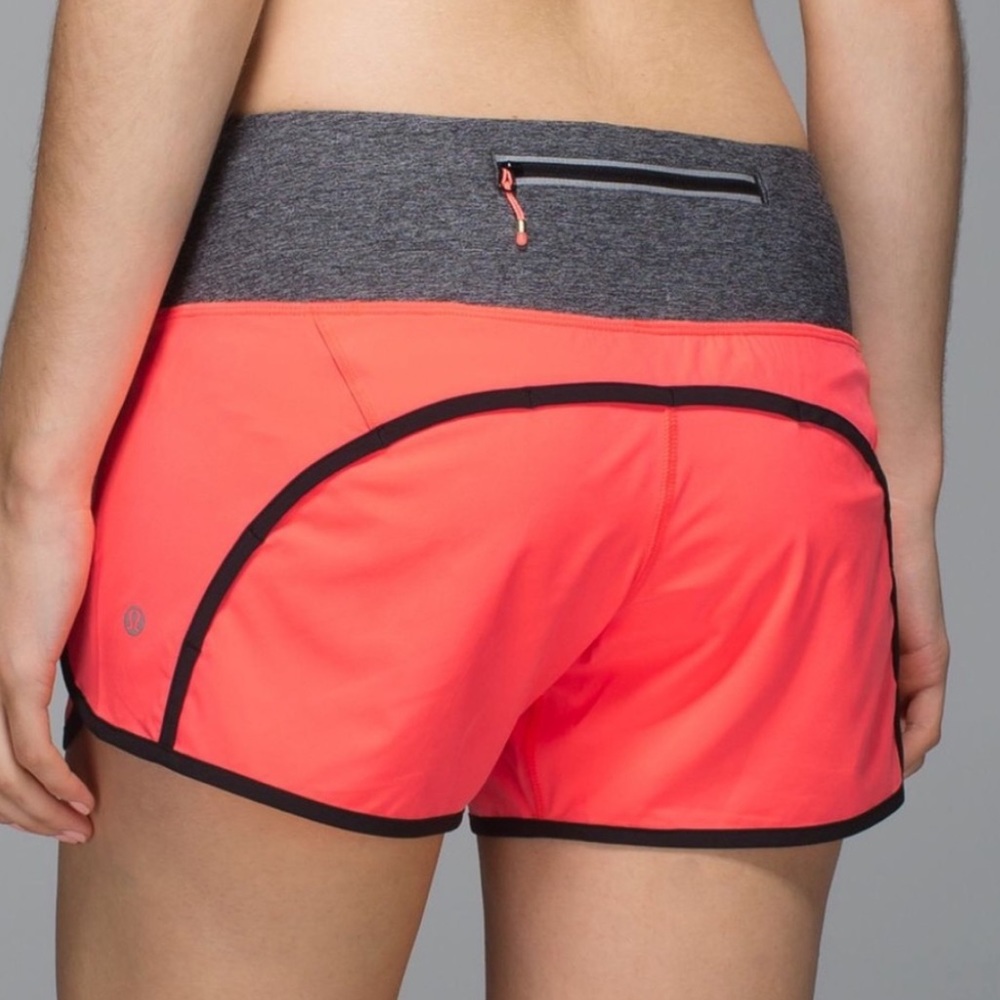 RARE Lululemon Speed Short - Grapefruit / Heathered Black Size 6